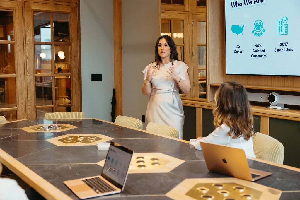 A Sellers Hub team member presenting to the team